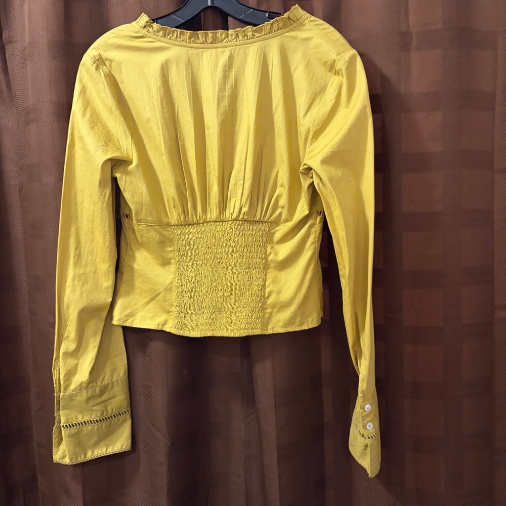 NWT Free People Frankie Corset Long Sleeve Top Size Small in Lemon Party reg $98 - Picture 5 of 8